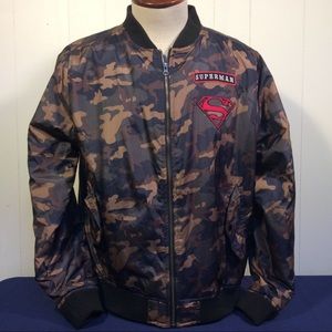 Superman D C Comics Camouflage Mens Lightweight Jacket Size Large